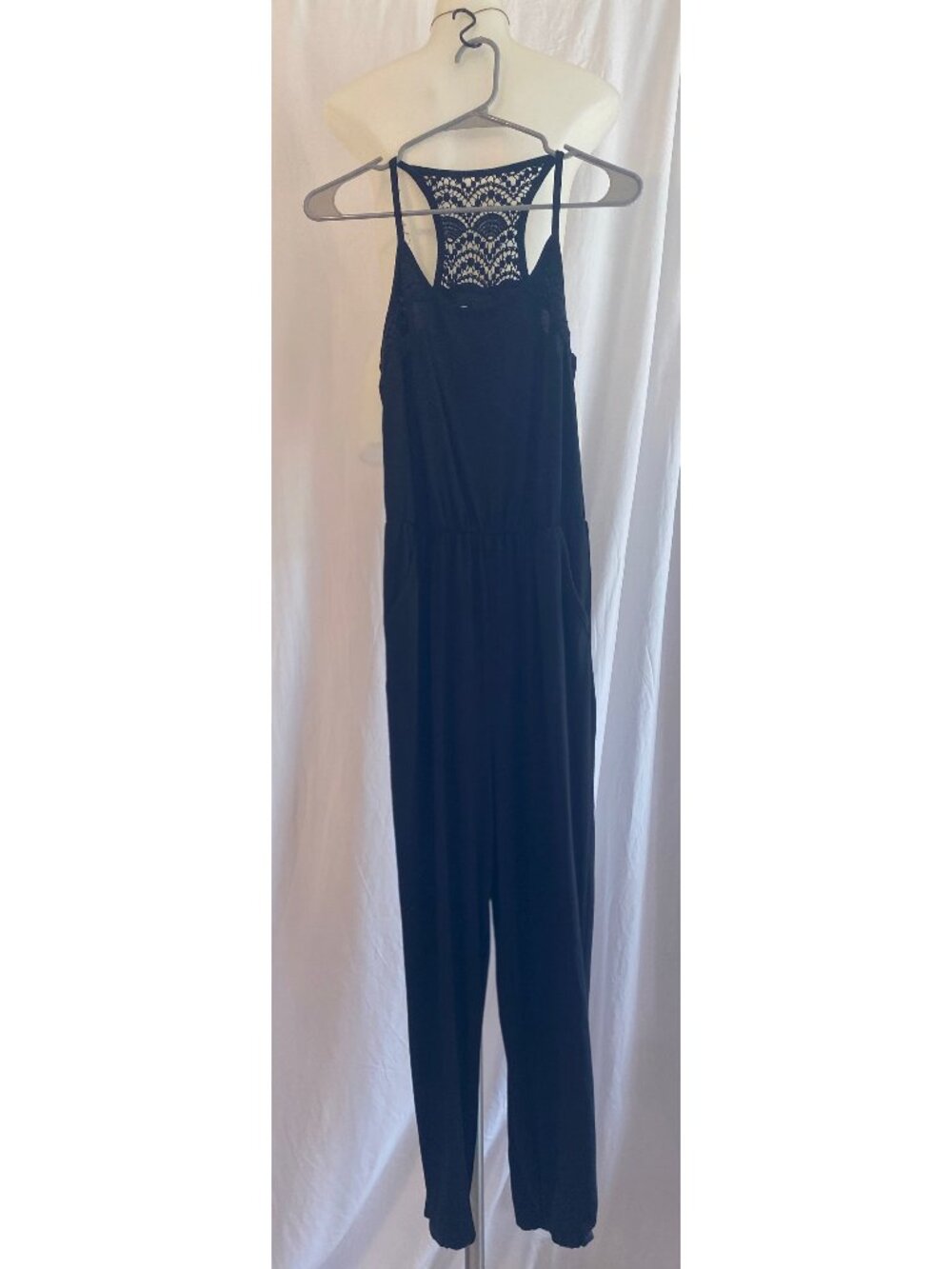 Mossimo Supply Co. Black Lace Back Sleeveless Wide Leg Jumpsuit S